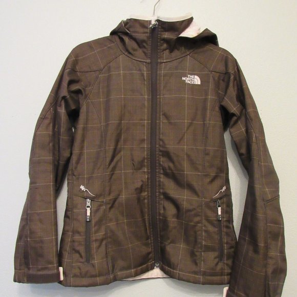 The North Face Jackets & Blazers - The North Face Morgan Brown Plaid Fleece Lined Zip Up Soft shell Jacket …